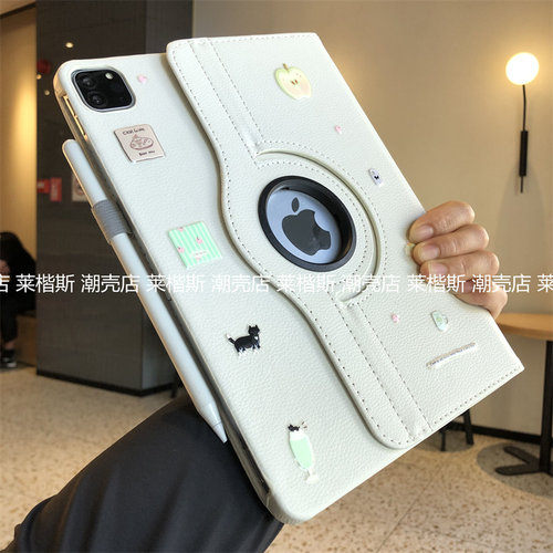 360度旋转支架皮套适用iPad11代10保护套2025款789代10.2寸9.7寸2021Pro11苹果Air765防摔a1822可爱A2197硬壳