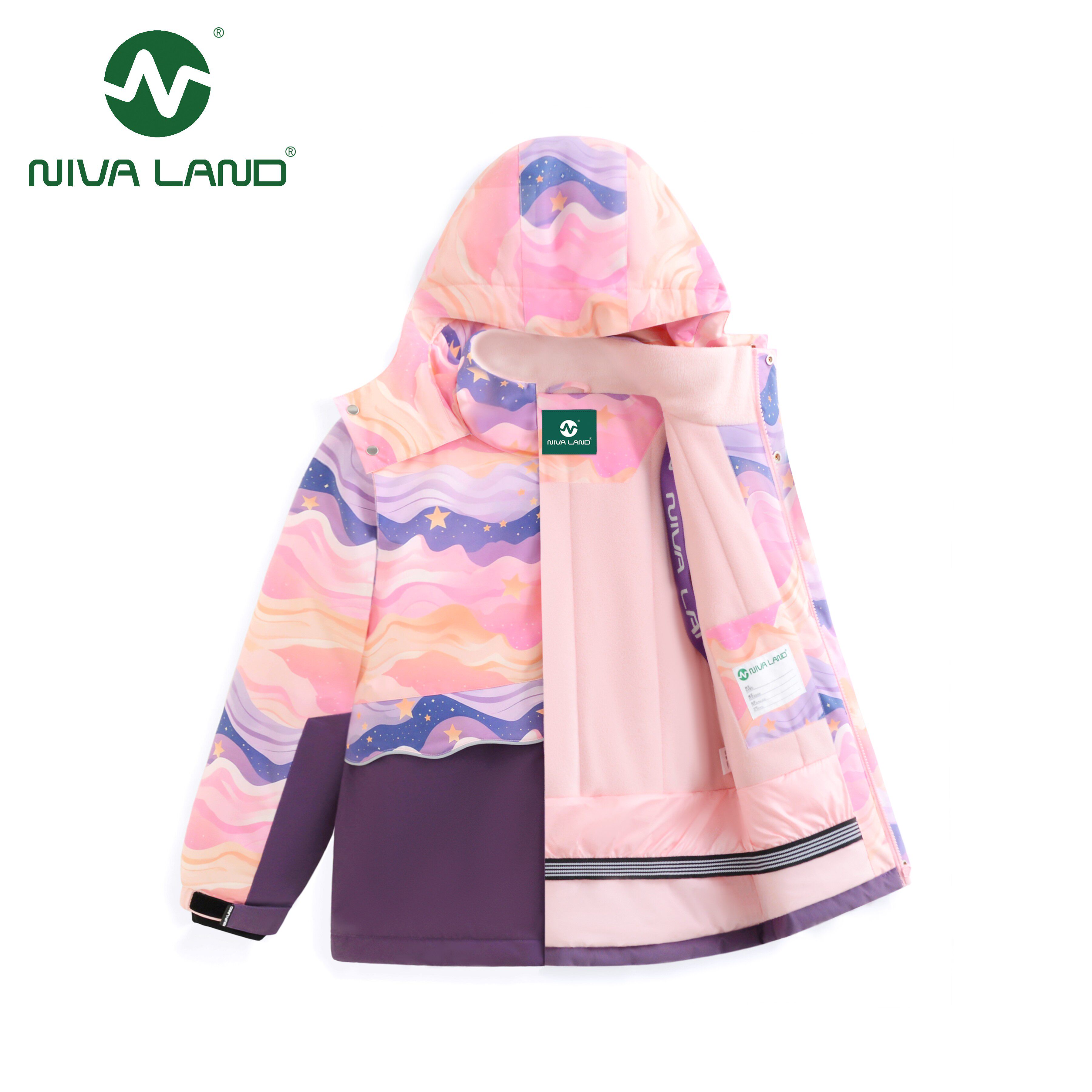 尼韦兰女童滑雪服冬季三防加厚棉服外套保暖户外服防水防油防污 - 实物图