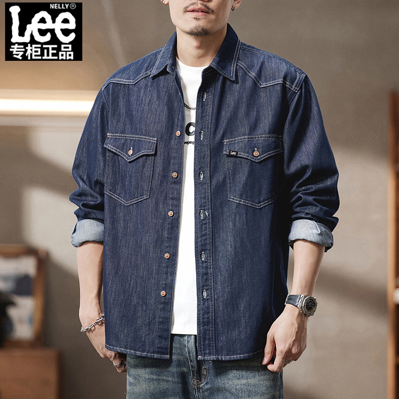 Lee春夏薄款丹宁原色牛仔衬衫