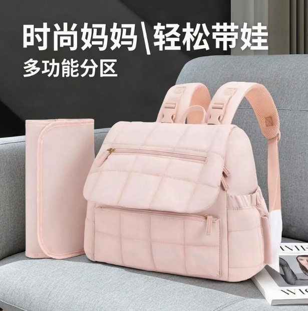 新款尿布背包充气婴儿尿布包带隔热口袋旅行尿布包带尿布垫图片