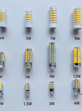 led灯珠G4两针细脚G9扁脚插脚节能220V伏玉米灯小灯泡三色全普光