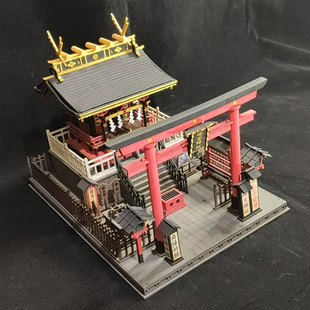 新品包邮神棚鸟居地主神社日式木制拼装模型木屋文创古建筑房子