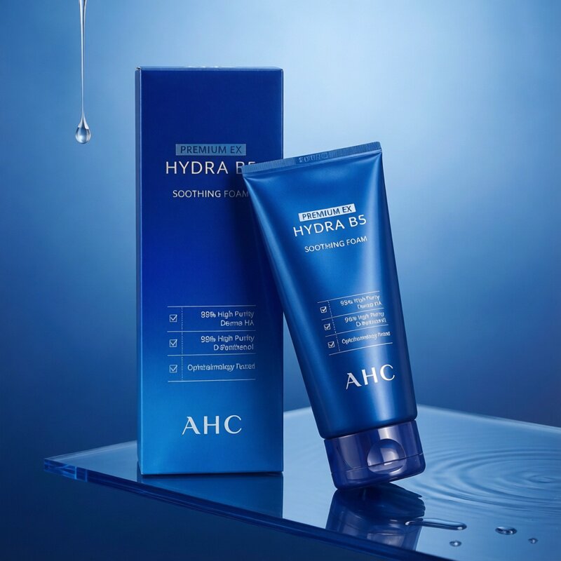 韩国代购正品AHC洗面奶B5玻尿酸洁面180ML补水保湿深层清洁泡沫