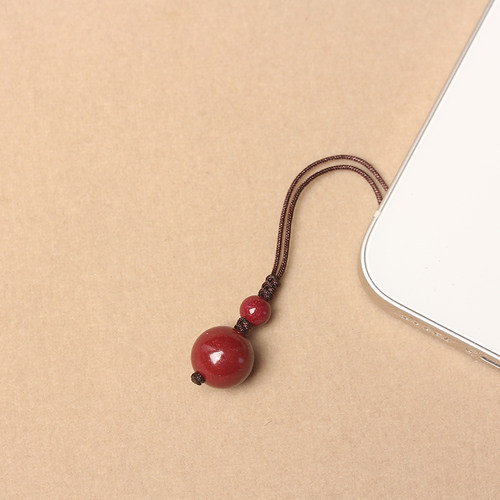 朱砂手机圆珠挂件简洁