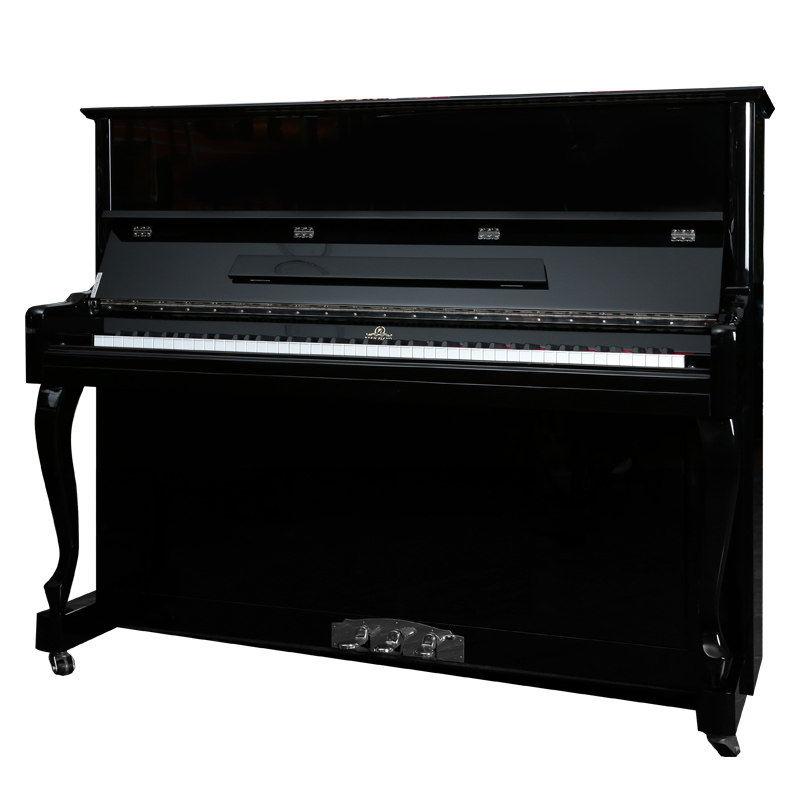 伯恩黑色立式钢琴 123cm高度钢琴初学入门练习演奏