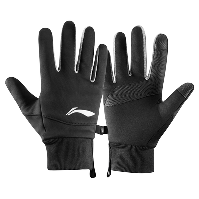 李宁男女骑行手套加绒加厚保暖