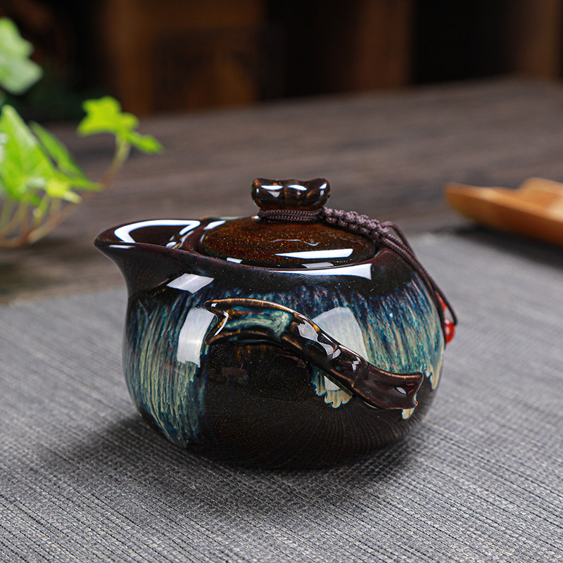 清仓窑变结晶釉茶壶陶瓷功夫泡茶器家用三才盖碗复古茶具单品中式图片
