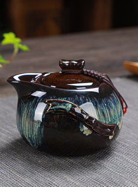 清仓窑变结晶釉茶壶陶瓷功夫泡茶器家用三才盖碗复古茶具单品中式