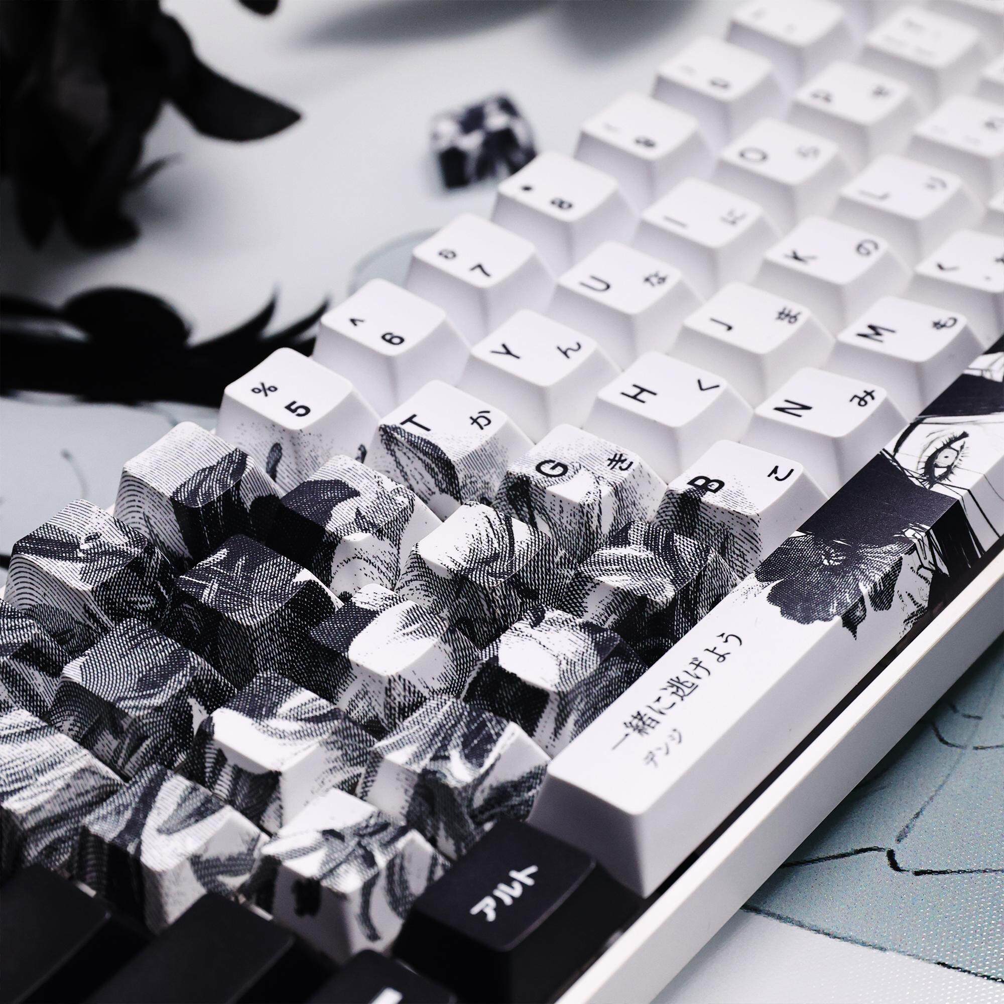 LACE KEYCAPS ORIGINAL FIVE-SIDED SUBLIMATION CHAINSAW MAN ANIME CUSTOMIZED ADAPTATION TO THE BEAUTY AND LION WOOTING