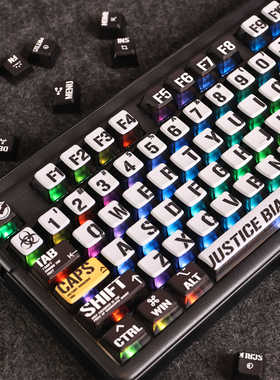 黑白骑士客制化键帽五面热升华布丁工艺ASA高度多配列雨75键帽