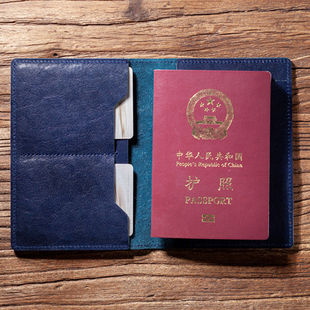 头层牛皮 护照夹 多功能保护套原创真皮卡套机票证件包出国通行证
