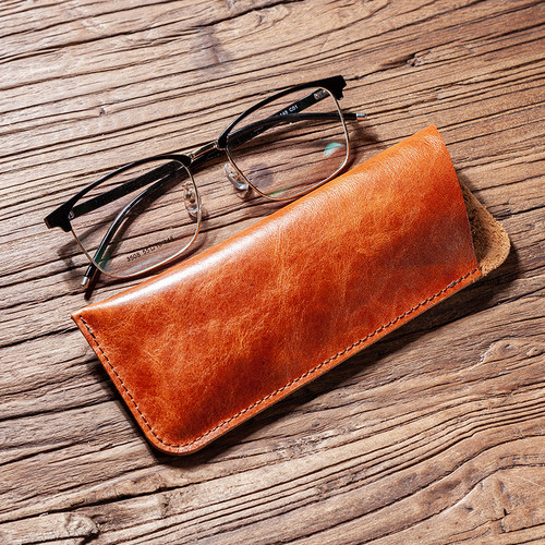 便携真皮眼镜套顽皮老人