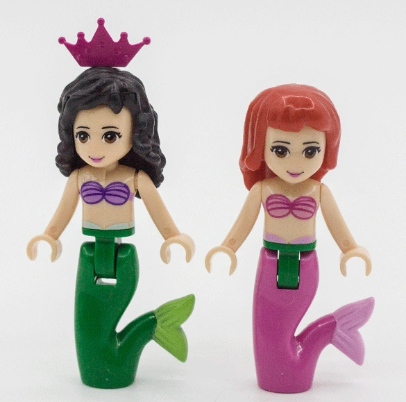 适用乐高美人鱼可变装 爱丽儿 迪士尼公主 国产科技教育积木moc