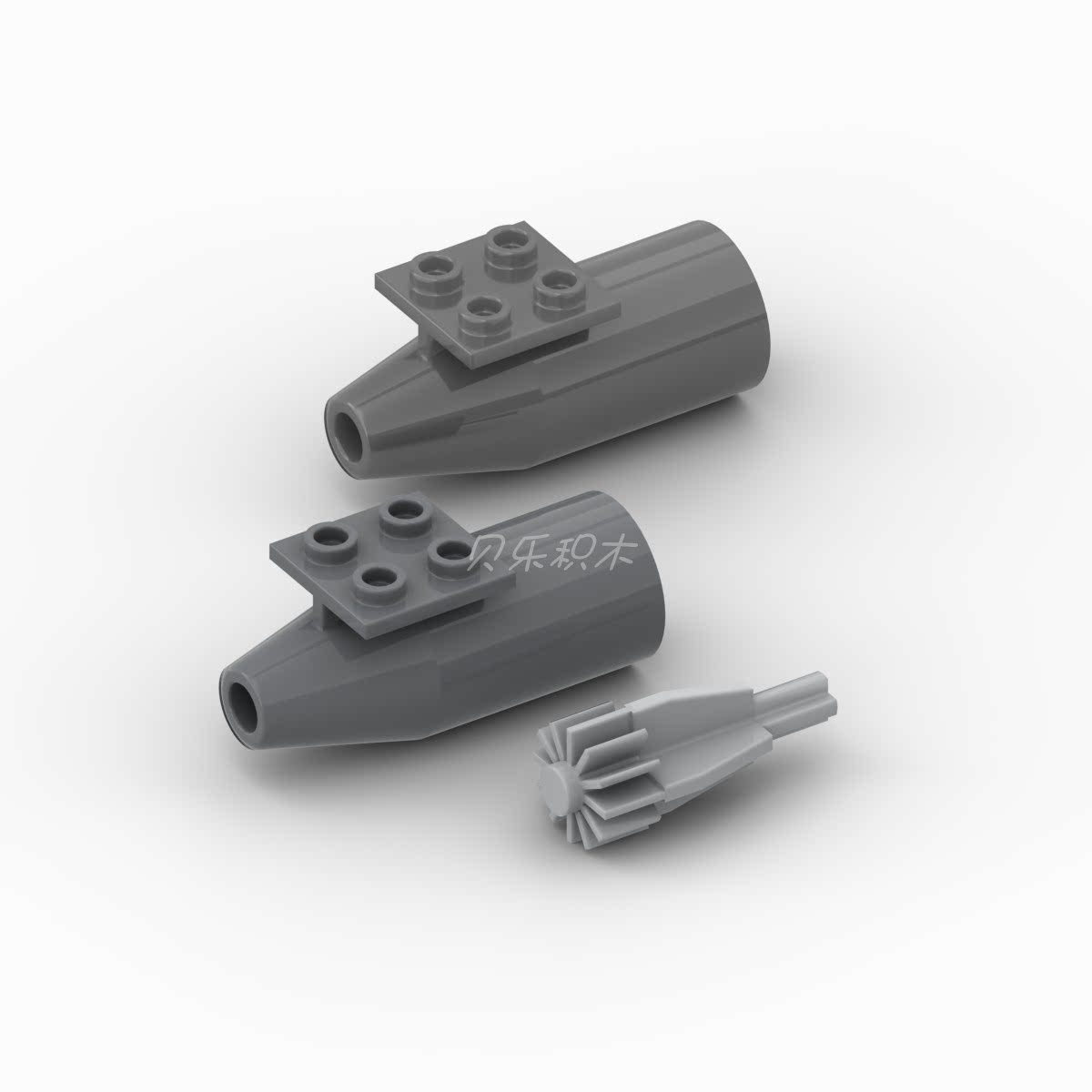 适用乐高4868 4869国产积木零配件2x2带喷射引擎 引擎扇叶小颗粒