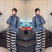 潮 收腰设计感衬衫 抖音网红爆款 高级感洋气减龄女神范气质牛仔法式