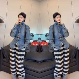 潮 收腰设计感衬衫 抖音网红爆款 高级感洋气减龄女神范气质牛仔法式