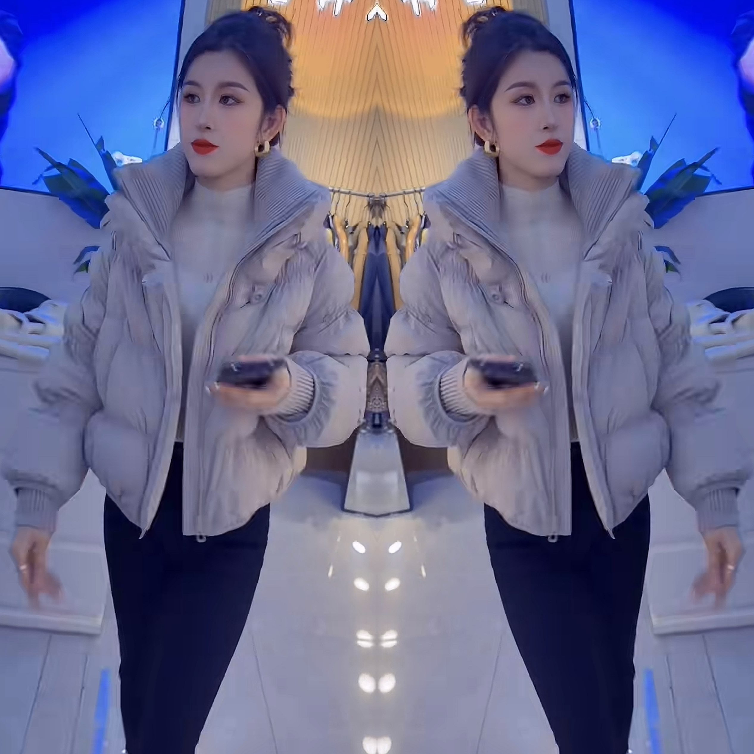 短款轻奢百搭长袖女神范棉服外套