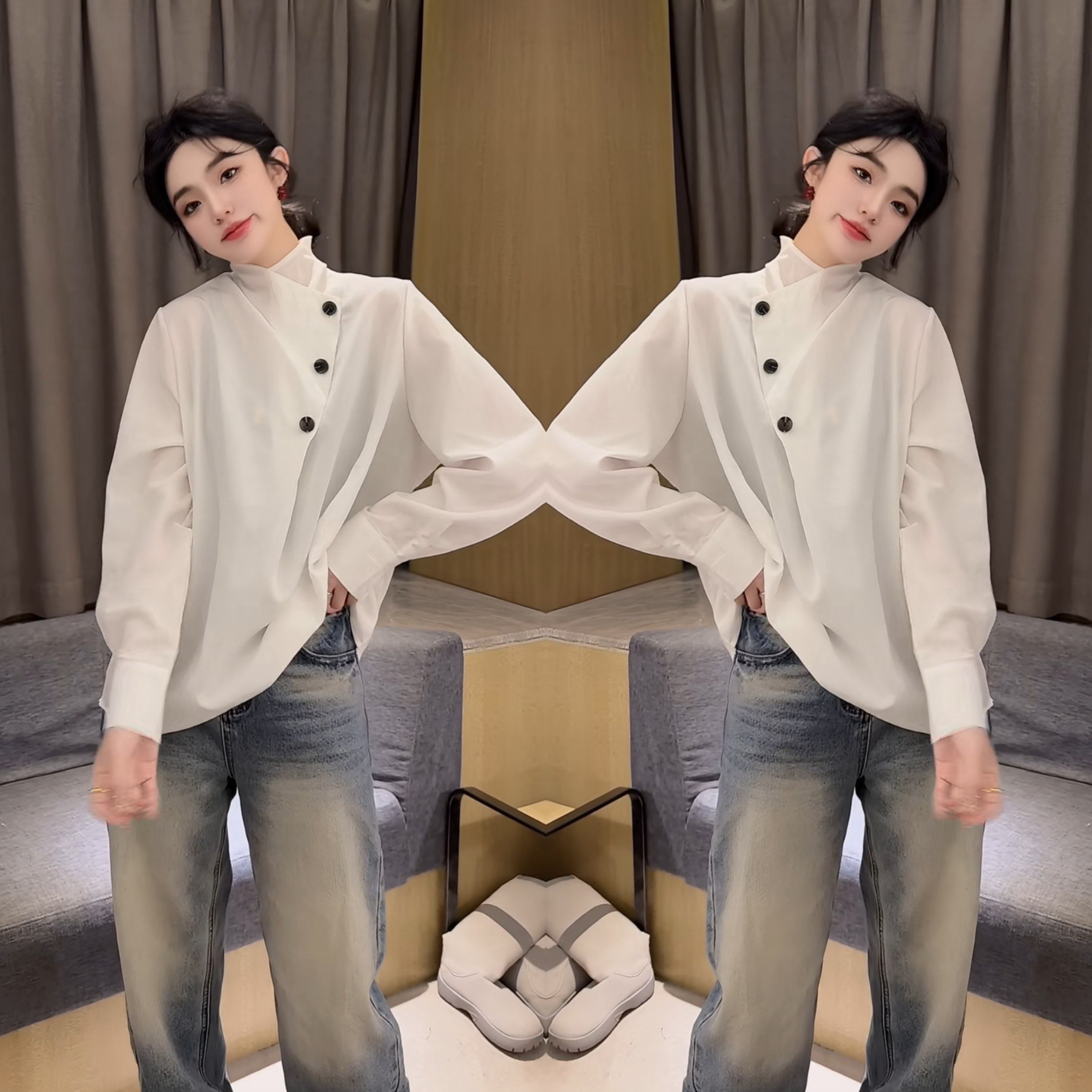 欧货韩版高级感小众设计感洋气减龄气质时髦早春长袖百搭女士衬衫,女装/女士精品,上衣,淘宝优惠券,粉丝福利购,淘宝优惠卷