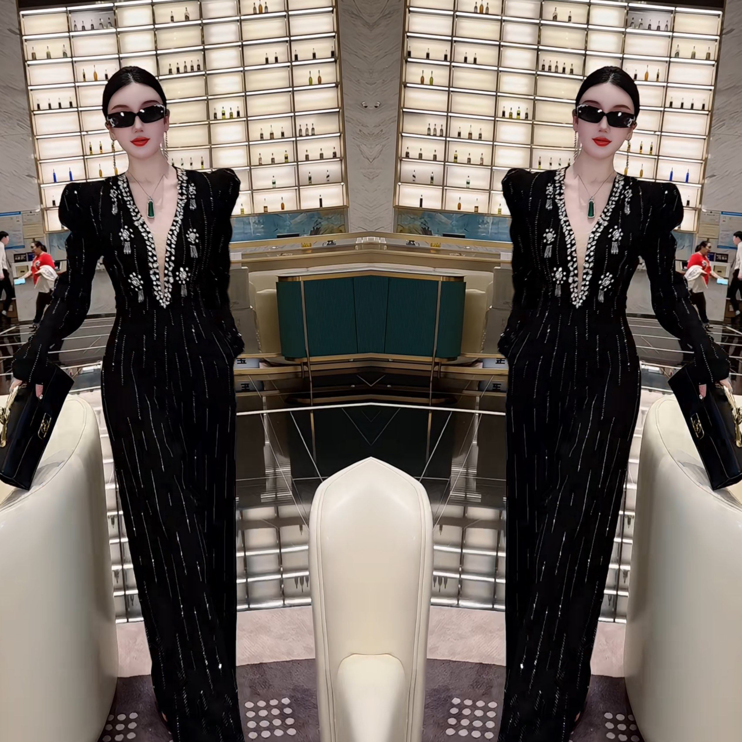 抖音网红爆款高级感轻奢气质重工时髦收腰长裤遮肉赫本风连体裤女,女装/女士精品,民族服装/舞台装,淘宝优惠券,粉丝福利购,淘宝优惠卷