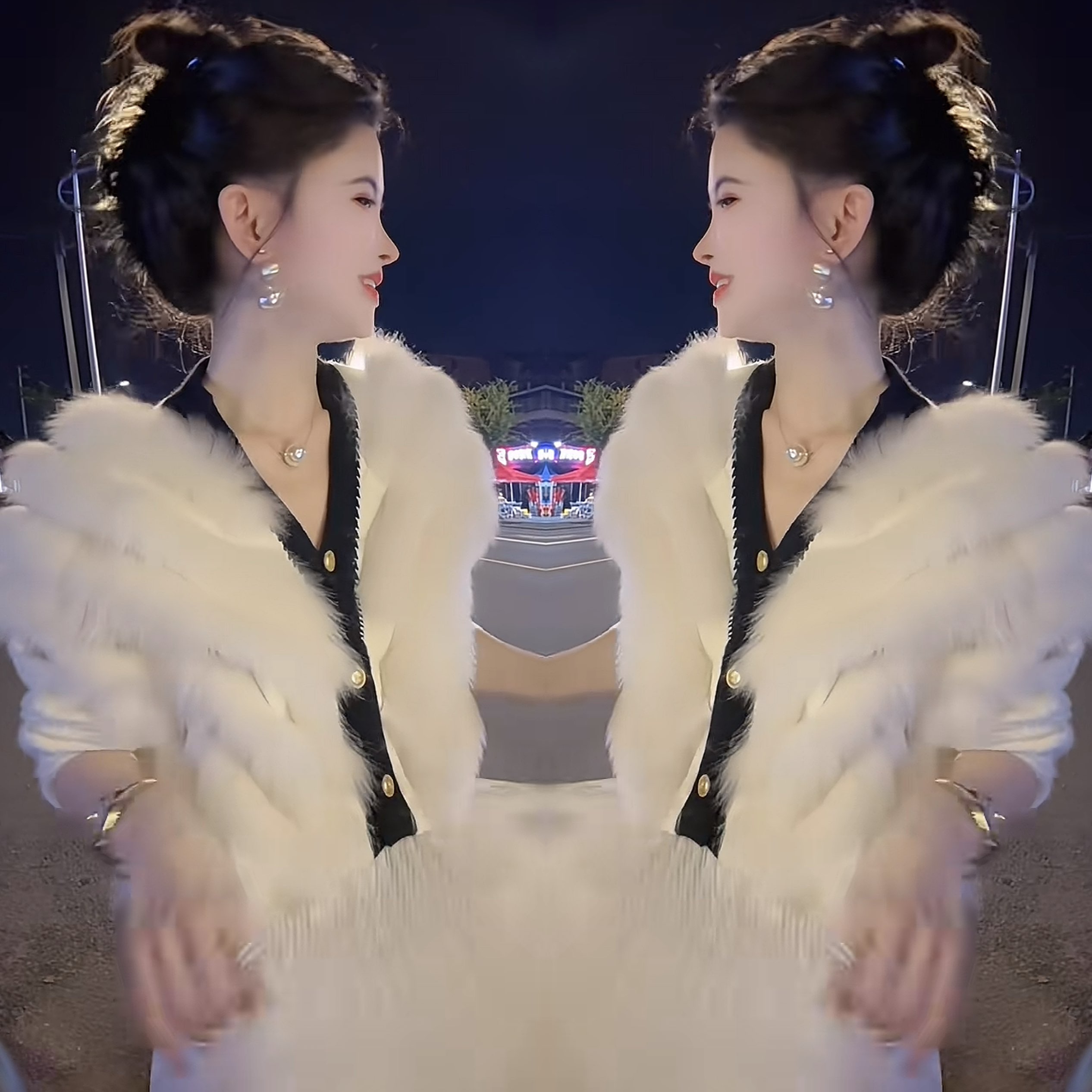 显瘦洋气法式毛毛设计感百搭外套
