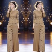 小香风两件套上衣阔腿裤 轻熟风女装 简约休闲时髦洋气收腰显瘦净版