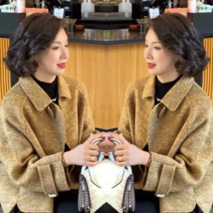 抖音网红爆款高级感冬季新款纯色毛呢设计短款显瘦百搭女士外套潮