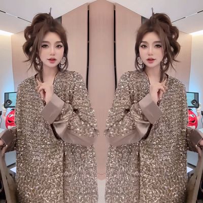 轻奢亮晶晶宽松洋气遮肉小衫上衣