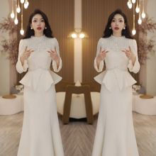 高端韩版轻奢高级感女装时髦套装收腰显瘦重工上衣搭配高腰鱼尾裙