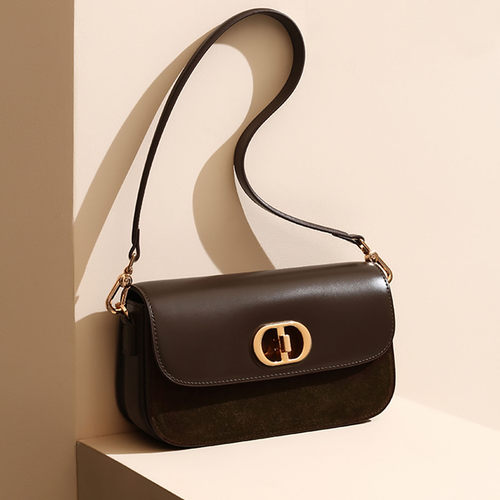 新款小众复古高丝光磨砂牛皮女包