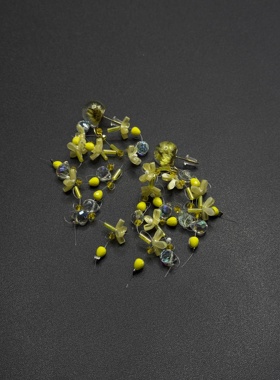 晚睡的桔梗无敌小众温柔旅行花瓣耳环油画感度假吊坠耳饰R30206