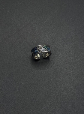 繁花似锦戒指女新中式复古珐琅彩国潮民族风开口可调节指环R30409