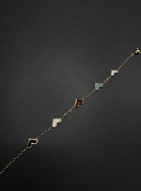 Vintage古着设计感古早风独特爱心韩系小众手链复古手链P72251