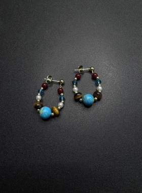 Vintage古著国风新中式耳坠藏族民族风文艺复古个性耳环R91562