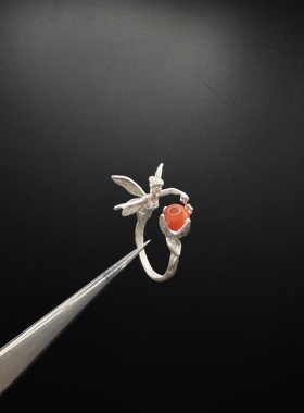 Vintage古着设计感古早风独特小众戒指复古美人鱼戒指B80704