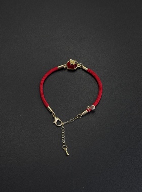 Vintage古著苹果红绳手链简约小众高级浪漫幸运百搭手链B121252