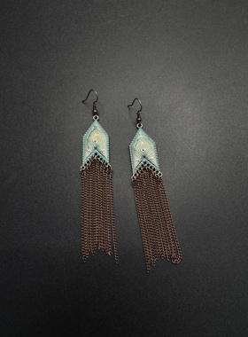 Vintage古着设计感古早风独特小众耳环复古耳环P80554