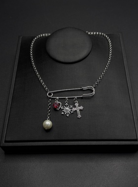 圣诞装扮雪花爱心项链女独特漂亮气质锁骨链配饰B122953