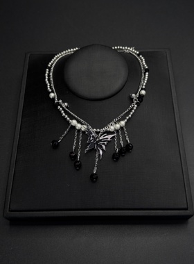 甜酷辣妹蝴蝶项链女钛钢珍珠轻奢高级感拼接锁骨链性感饰品H30813