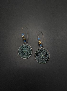 Vintage古着设计感古早风独特小众耳环复古耳环P82860