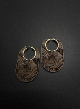 Vintage new耳环花纹耳环小众设计感高级耳环P71155