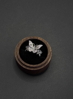 Vintage古著大师高级感镂空闪钻百搭戒指女时尚小众指环R120954