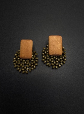 Vintage古着设计感古早风独特小众耳环复古耳环B102304