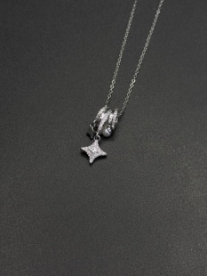 Vintage古着设计感四芒星吊坠配饰简约高级感森系项链H111955