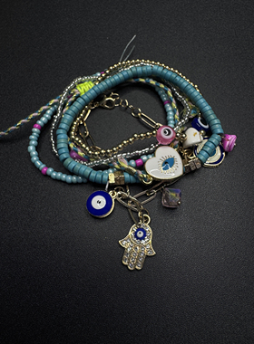 Vintage古着设计感古早风独特小众手链手串B60760