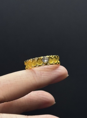 欧罗巴狂想镶钻锻压戒指女小众气质复古时尚通勤指环女P123053