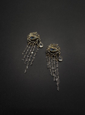 Vintage古着设计感古早风独特小众耳饰复古耳饰B121809