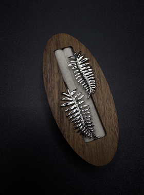 Vintage古着设计感古早风独特小众树叶耳饰H60755