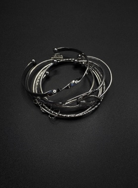 Vintage古着设计感古早风独特小众手镯复古手镯H62057