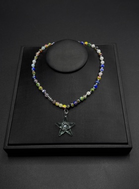 Y2K重工星星吊坠锁骨链女小众个性设计感甜酷时尚百搭项链R82952