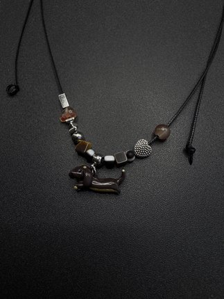 Vintage古着设计感古早风独特小众项链P71051